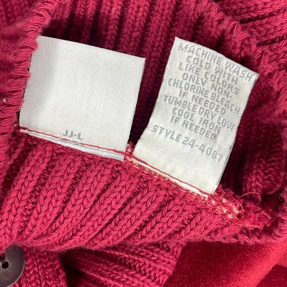 J. Jill XL Button Vest Red Ribbed Cotton Back Polyester Front​​​ - Picture 9 of 10